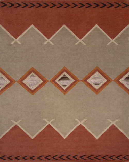 Mesa LW1D Khaki Paprika Hand Woven Rug