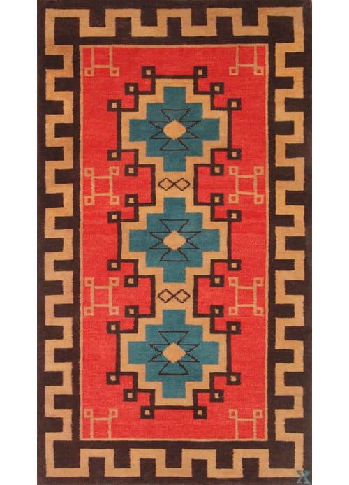 LW31B, red/brown/teal