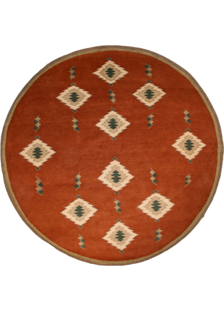 LW28 Russet/teal (custom) New Moon Rugs