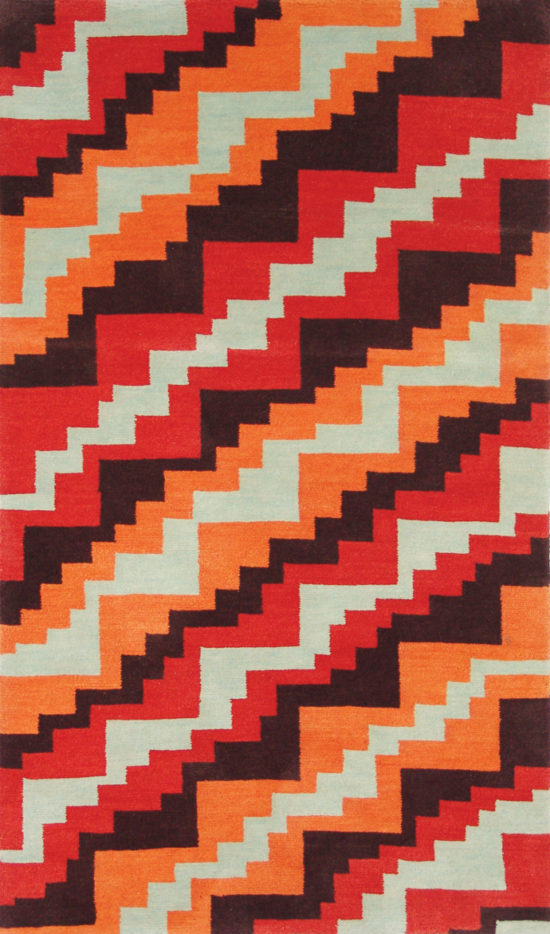 LW41B Brown/turquoise (custom) New Moon Rugs